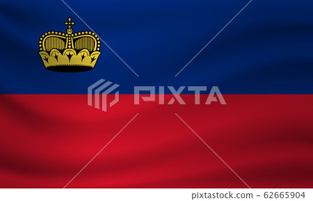 Waving flag of Liechtenstein. Vector illustration Waving flag of Liechtenstein. Vector illustration 62665904