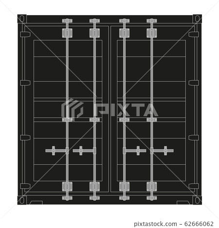 Container Stack Icon Black Freight shipping container. Black icon - Stock Illustration [62666062 ...