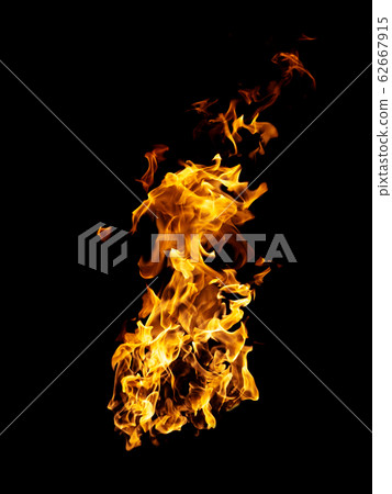 real and hot flames are burning on a black real and hot flames are burning on a black 62667915