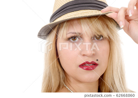 beautiful young pretty blonde woman with summer 62668860