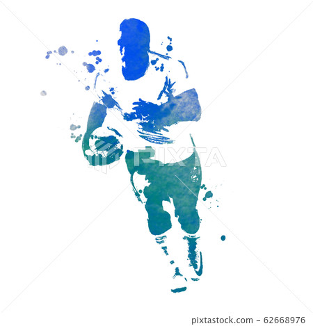 Rugby player watercolor painting - Stock Illustration [62668976] - PIXTA
