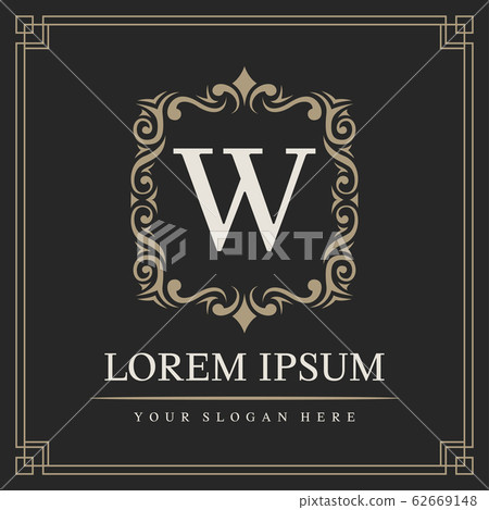 Luxury logo template, Initial letter type W,... - Stock Illustration ...