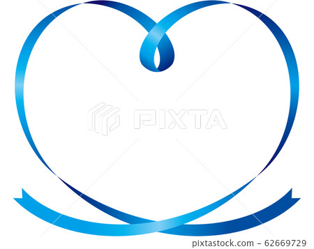 Blue heart ribbon frame Blue heart ribbon frame 62669729