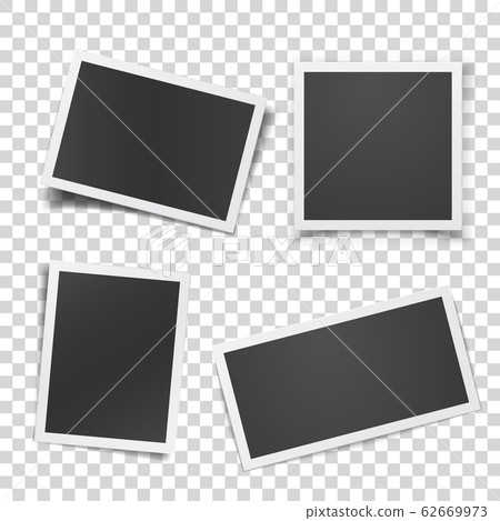 Retro photograph set isolated on abstract checkered background. 62669973