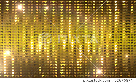 閃光的心亮片窗簾金屬背景 62670874