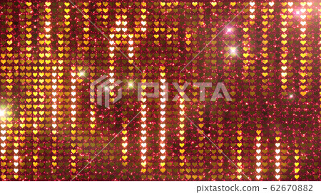Glitter heart sequins curtain metal background 62670882