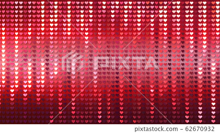 閃光的心亮片窗簾金屬背景 62670932