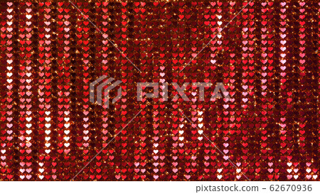 閃光的心亮片窗簾金屬背景 62670936