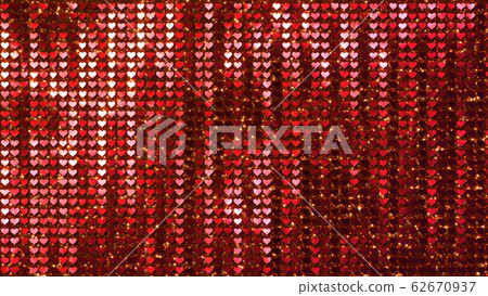 閃光的心亮片窗簾金屬背景 62670937