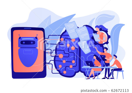 Chatbot passing the Turing test concept vector illustration. Chatbot passing the Turing test concept vector illustration. 62672113