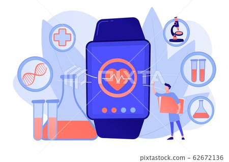 Smartwatch health tracker concept vector illustration. Smartwatch health tracker concept vector illustration. 62672136