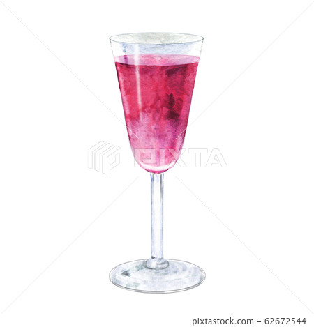 Watercolor illustration of berry cocktail. Watercolor illustration of berry cocktail. 62672544