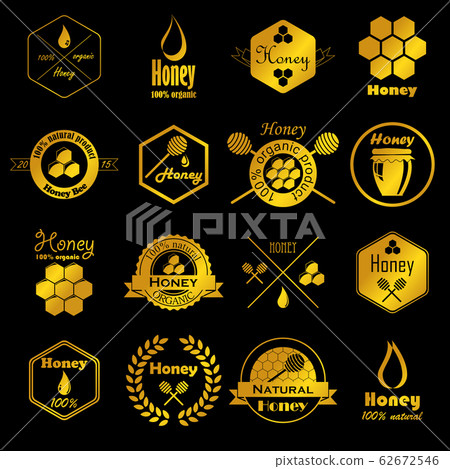 vector collection of honey badges - Stock Illustration [62672546] - PIXTA