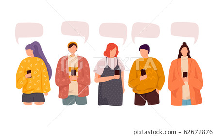 Group of people discuss social media news Group of people discuss social media news 62672876