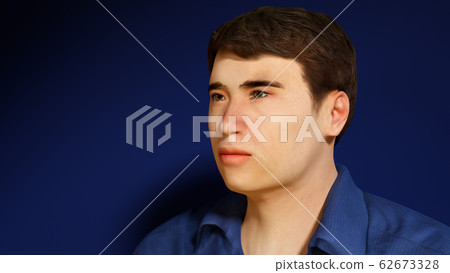 student face future young man looking portrait 3D 62673328