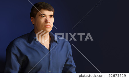 man portrait dark blue background young man portrait dark blue background young 62673329