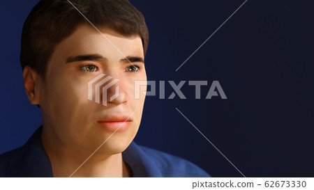 student face future young man portrait 3D student face future young man portrait 3D 62673330