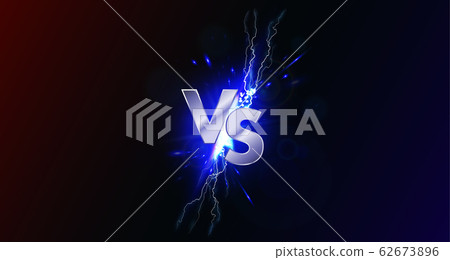 Versus banner with blue sparkling lightning 62673896