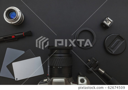 Photographer workplace with dslr camera system, 62674509