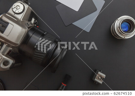 Photographer workplace with dslr camera system, 62674510