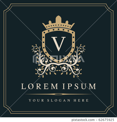 Luxury Monogram Logo Template Letter V Logo Stock Illustration