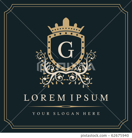 Luxury monogram logo template, letter G logo... - Stock Illustration ...