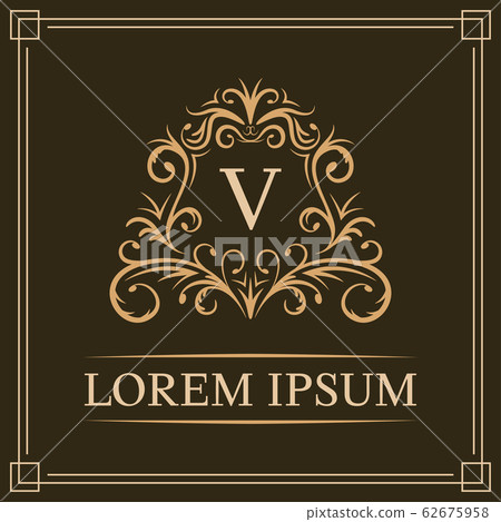 Luxury logo template, letter V logo design, vector illustration 62675958