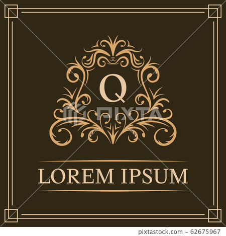 Luxury logo template, letter Q logo design, vector illustration 62675967