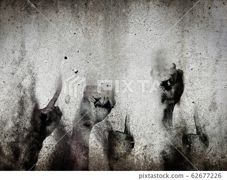 Abstract hand doodle painted on old concrete wall Abstract hand doodle painted on old concrete wall 62677226