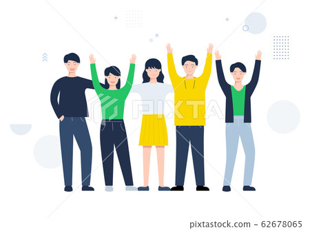 業務情況圖-人們歡呼 業務情況圖-人們歡呼 62678065