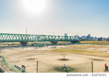 江戶川河床周圍的風景 江戶川河床周圍的風景 62678101