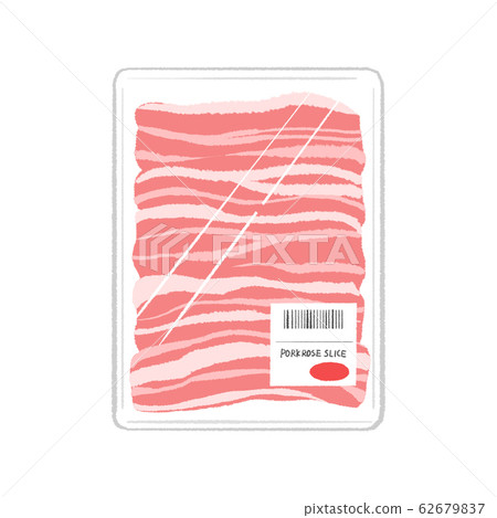 超市五花肉切片肉圖 插圖素材 圖庫