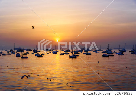 Fisherman boats in water of Arabian Sea on Fisherman boats in water of Arabian Sea on 62679855