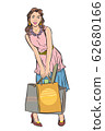 Beautiful women are enjoying shopping at a special discounted price.  62680166