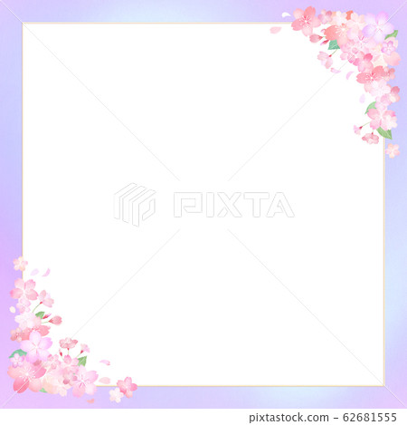 Background-Material-Parts-Japanese-Washi-Japanese-Japanese Pattern-Spring-Sakura-Purple-Frame 62681555