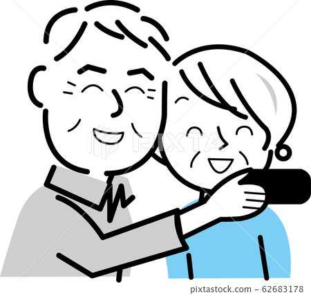 Senior couple selfie with smartphone 62683178
