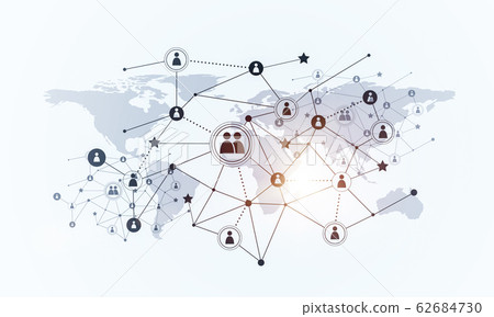 Lines and dots as networking idea drawn on white background Lines and dots as networking idea drawn on white background 62684730