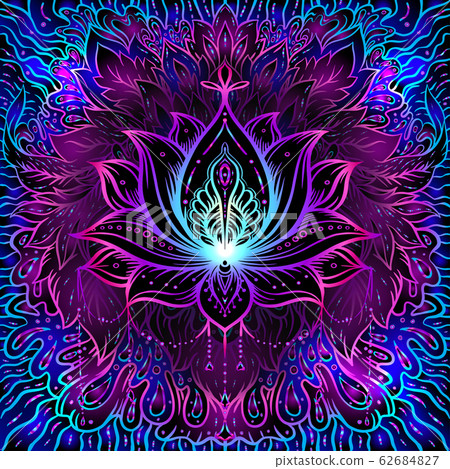 Seamless pattern with ornate Lotus flower. Seamless pattern with ornate Lotus flower. 62684827