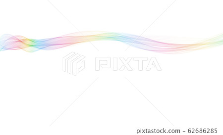 7 color wave ribbon background line white... - Stock Illustration ...