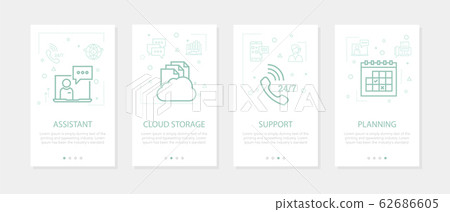 Vector four vertical mobile banners - online support - assistant Vector four vertical mobile banners - online support - assistant 62686605
