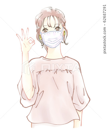 Female mask ok - Stock Illustration [62687291] - PIXTA