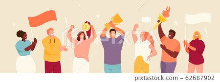 People with symbols of the Olympics vector People with symbols of the Olympics vector 62687902