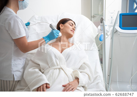Anti-age procedure of neck zone of female Anti-age procedure of neck zone of female 62688747