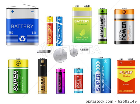 Alkaline batteries, button cells and accumulators Alkaline batteries, button cells and accumulators 62692149