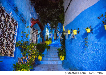 Morocco @ night in a blue city 62692987