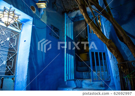 Morocco @ night in a blue city 62692997