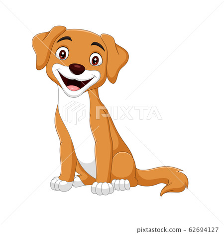 Cartoon happy dog on white background Cartoon happy dog on white background 62694127