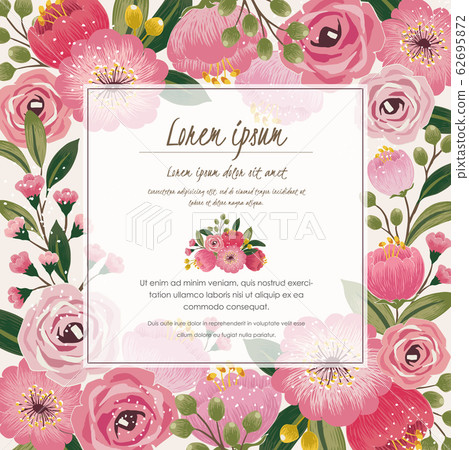 Vector illustration of a floral frame in spring - Stock Illustration ...