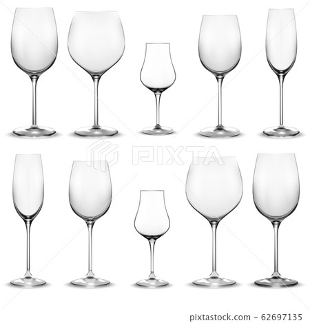 Set of empty wine glasses. Wine glass Set of empty wine glasses. Wine glass 62697135