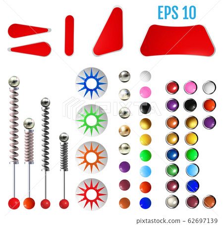 Realistic colored pinball elements. Vector Realistic colored pinball elements. Vector 62697139